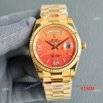 Swiss Quality Copy Rolex Daydate Carnelian motif Gold President Watch 41mm